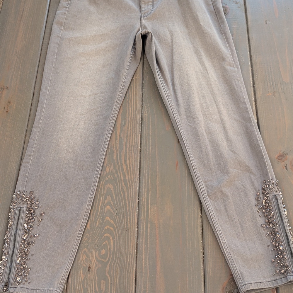 NWT WHBM Whisper Antique Skinny Ankle Embellished Hem 10